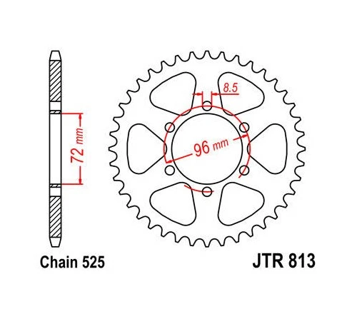 Piñón trasero de acero JT 525 40T #JTR813.40 para Suzuki Apache/Savage/TM-400/DS250 Foto 1 de 1