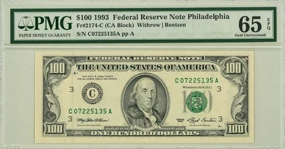 Group of Three $100 Federal Reserve Notes Mixed Date/Grade PMG 947100-124 - Image 1 of 4