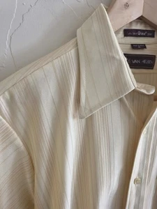 Vintage Van Heusen Striped Button-Up Polyester Leisure/Disco Shirt Size 16 M/L - Picture 1 of 11