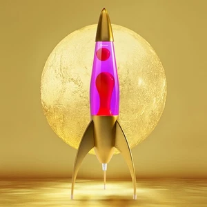 Lava Lamp Mathmos Telstar Rocket Gold Violet Red Lava Home Decoration Retro - Picture 1 of 1