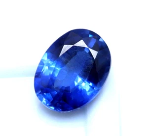 1.10 Ct Natural Blue Sapphire Oval Cut Faceted Certified Loose Gemstone+ Gift - Picture 1 of 8