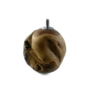 Feuerkugel Teakholz Garten Tisch Lampe Deko Edelstahl Öltank antik ca. 20cm - Bild 1 von 1