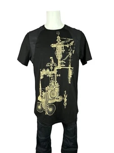 Lip Service Step in Time Steampunk Gothic Faux Leather Goth Top T Shirt Black - Picture 1 of 9