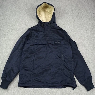 Alpha Industries Mens Anorak Jacket Size S Navy Blue Nylon Hood Pullover Small - Image 1 of 4