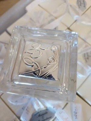 Bomboniere  Cofanetto Portagioie  Argento Nozze  25° MATRIMONIO anniversario  - Immagine 1 di 4