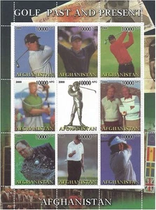 GOLF PAST AND PRESENT 2000 MNH STAMP SHEETLET - Imagen 1 de 1
