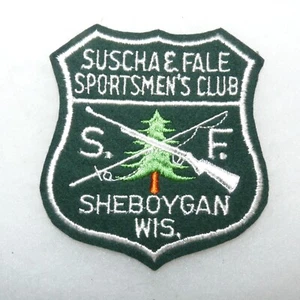 Vintage Suscha & Fale Sportsmen's Club Sheboygan Wisconsin Stoffaufnäher - Bild 1 von 2
