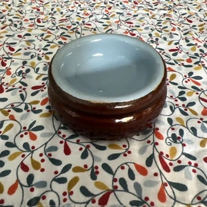 Denby Homestead Stoneware Blue Brown Butter Pat - Picture 1 of 3