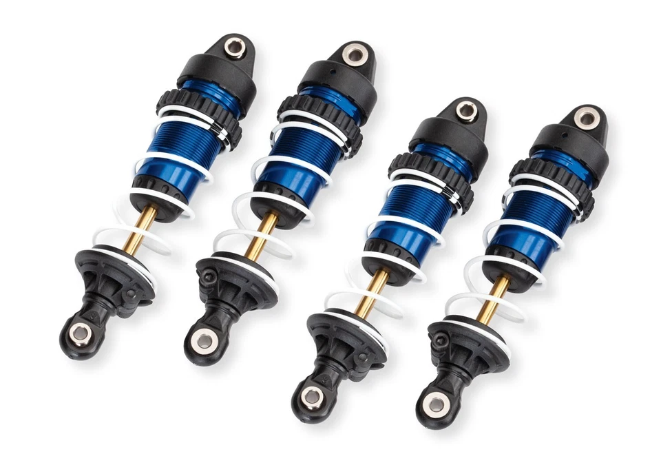 TRA10765-BLUE Traxxas Mini Maxx Blue Aluminum Mini GTR Long Shocks & Springs (2)