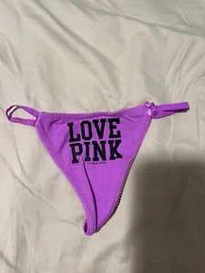 VTG Pink Collection By VS XS Thongs Love Pink/ Purple & Animal Print New - Picture 1 of 5