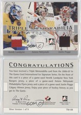 2006 In the Game-Used International Ice Signature Series /9 Henrik Lundqvist HOF