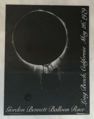 1979 Hot Air BALLOON RACE Gordon Bennett LONG BEACH California POSTER ORIGINAL - Image 1 of 4