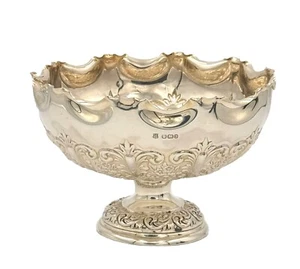 Sterling Silver Bowl Engraved Design - SP/WS Crown/Lion 1921 .Sheffield Mark. - Picture 1 of 6