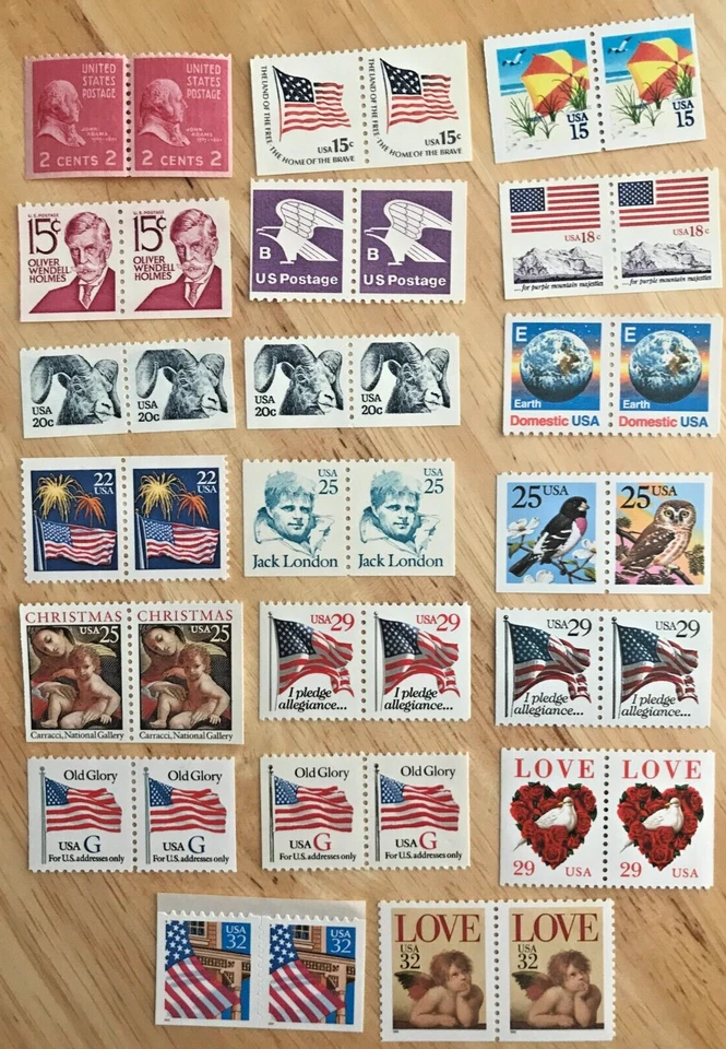 20 U.S. BOOKLET PAIRS OF MNH DEFINITIVE STAMPS - Image 1 of 4