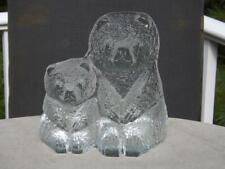 Blenko Glass Bears Bookend Sculpture Mint Condition