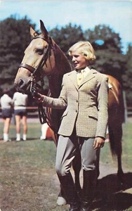 1952 Pocono Mtns Pennsylvania Horseback riding English Outfit Horse Postcard N24 - Picture 1 of 2