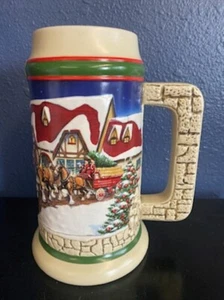 Vtg 1998 Ceramarte Budweiser Holiday Stein- "Grant's Farm Holiday" CS343- No Box - Picture 1 of 6