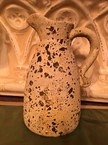 Heavy French Style Decorative Rare Volcanic Textured Stone Pitcher Vase 10x5.5” - Picture 1 of 7