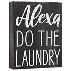 Alexa Do the Laundry Box Sign - Laundry Room Decor - 6x8 Funny Wooden Farmhou...