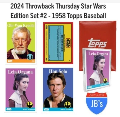 2024 Topps Star Wars Throwback Thursday Set #2 Obi-Wan Leia Han Solo - Image 1 of 4