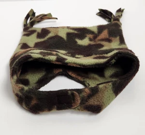 Handmade Fleece Camo Toddler Boy's Hook & Loop Closure Chin Strap Winter Hat - Picture 1 of 6