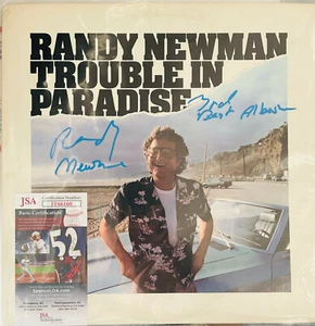 Vintage RANDY NEWMAN "Trouble In Paradise" Hand-Signed Vinyl LP (1983) JSA COA - Foto 1 di 9