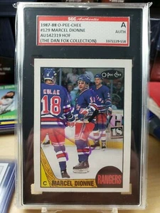 1987-88 O-Pee-Chee Marcel Dionne Autographed (Auto) SGC Slabbed COA RANGERS - Picture 1 of 1