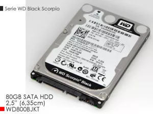 Western Digital 80GB SATA Hard Drive WD800BJKT 7200 Pm 0F314G Silent Quick F160 - Picture 1 of 4