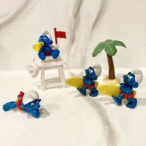 Smurfs 40242 Lifeguard Smurf Swimming Buoy Chair 20025 Swimmer 20137 Surfer - Picture 1 of 7