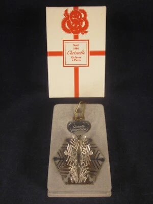 CHRISTOFLE Adorno de Navidad Noel 1986 Copo de Nieve Plateado EXCELENTE CAJA Foto 1 de 4