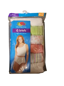 2011 Fruit Of Loom Ladies Women’s Pack 6 Color Cotton Briefs Size 6 Medium - Picture 1 of 2