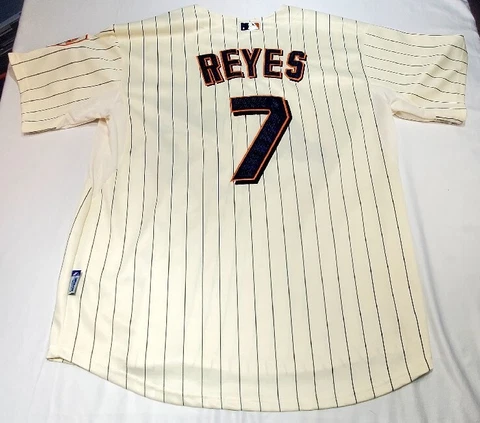 Jose Reyes #7 New York Mets Stitched Majestic MLB Baseball Jersey Mens Size XL Cover
