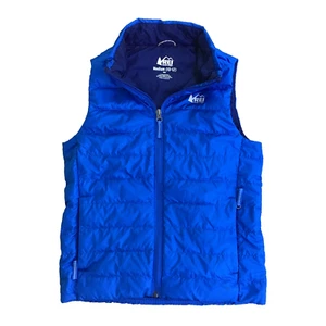 REI Co-op Vest Youth M 10-12 Blue 650 Down Insulated Quilted Jacket Puffer Kids - Picture 1 of 8