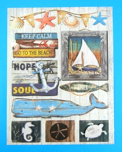 Beach & Tropical Vacation Pop Up Dimensional Sticker Sheet - Picture 1 of 4
