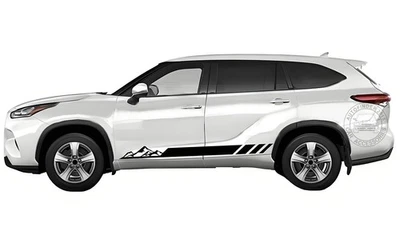 Calcomanía de vinilo gráfica lateral de coche de montaña para Toyota Highlander Racing Sport Foto 1 de 4