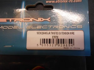 Etronix ET0732 10cm 22AWG JR Twisted ext wire Mini Z GL Racing - Picture 1 of 2