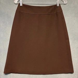 Vintage Handmade Nylon Lined Skirt A Line Chocolate Brown Office Vixen 80s Work - Picture 1 of 8
