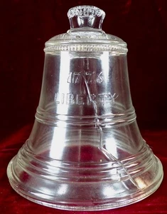 Liberty Bell Bank Jelly Jar Robinson & Loeble Pat. Sept 22 1885 Clear Glass #1 - Picture 1 of 8