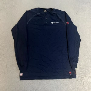 Ariat FR Hemd Henley Herren Größe Large Tall Blau Langarm * - Bild 1 von 8