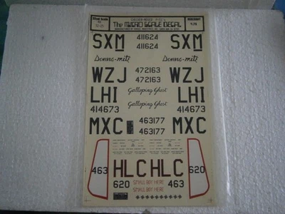 DECALCOMANIE MICROSCALE POUR MAQUETTE AVION P-51 's WW2  1/32 1.32eme - Photo 1/3