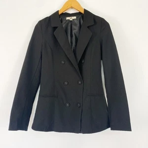 Ya Los Angeles for Lulus Black Double-breasted Blazer Jacket - Picture 1 of 16