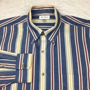 Camisa de vestir Paul Fredrick para hombre grande multicolor rayas mangas largas - Imagen 1 de 10