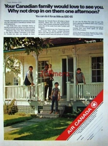 AIR CANADA Airline 1972 Advert Print - Original Vintage Airplane Ad to Frame - Foto 1 di 2