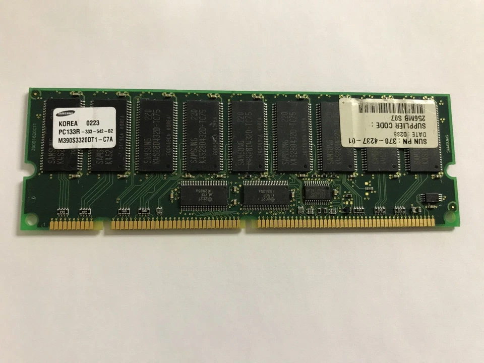 256MB PC-133 168-Pin ECC DIMM Memory Module  256 MB PC133 Server Ram - Image 1 of 1