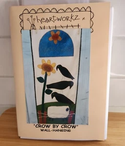 Wall-hanging Craft Sewing Pattern, Felt Applique Crows and Sheep Folk Art Design - Picture 1 of 4