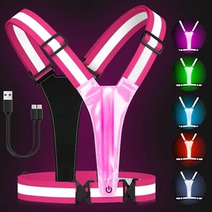Zacro LED Reflective Vest Running Gear, 5 Lights Colors High Visibility - Picture 1 of 6