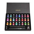 UBEART Glass Dip Pen Set28 Pieces Calligraphy Set Includes 24 Color Inks Clea...