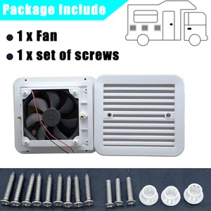 12V RV Caravan Side Air Trailer Vent Ventilation Cooling Mute Exhaust Fan White - Picture 1 of 6