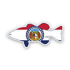 Missouri Bass Flag Sticker Decal - Weatherproof - Sport Fish Fish Mo