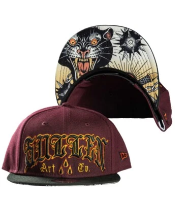 Sullen Art Collective Mace Cat Panther Head Mens Tattoo Graphic Snapback Hat - Image 1 of 4